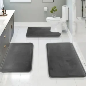 Three Piece Toilet, Bath Floor Mat, Shower Mat, Bath Absorbent Mat, Non Slip Carpet
