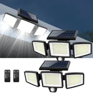 Outdoor Waterproof Solar Light with Motion Sensor 3-Head 200+ LED's Security Light