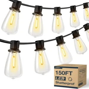 150 FT LED Outdoor String Lights Waterproof Patio Lights Shatterproof