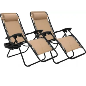 2 Piece Outdoor Camping Lounge Patio Lawn Recliner