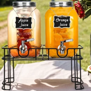 Drink Dispenser 2 Packs 1 Gallon Glass