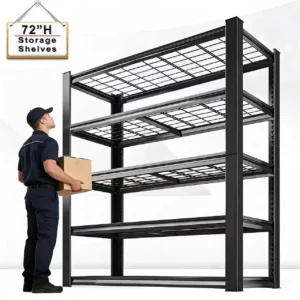 72" Adjustable Metal Double Layer Column Shelving