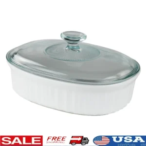 French White Ceramic Casserole Dish Oven Safe