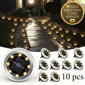 10 pieces Solar Ground Light Outdoor Waterproof Yard Driveway Landscape